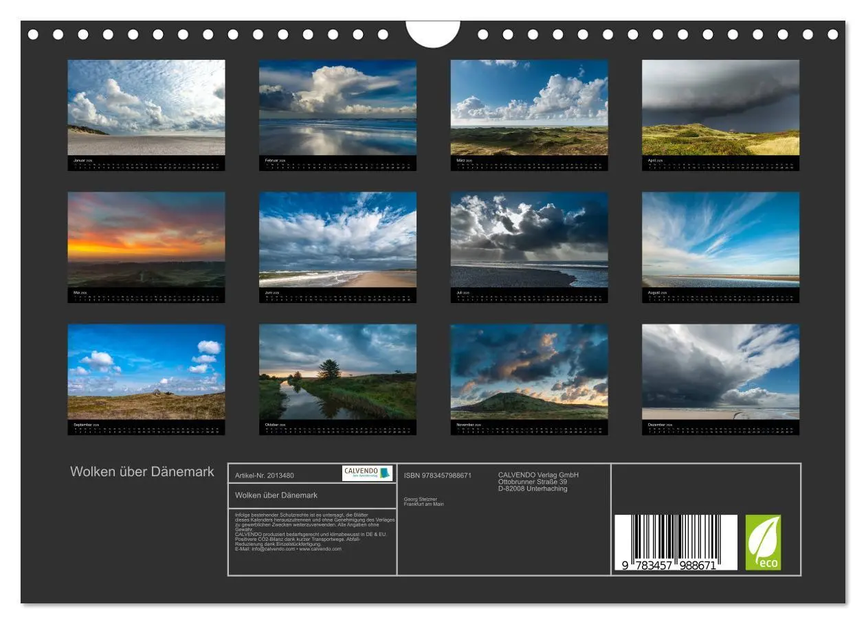 Bild: 9783457988671 | Wolken über Dänemark (Wandkalender 2026 DIN A4 quer), CALVENDO...