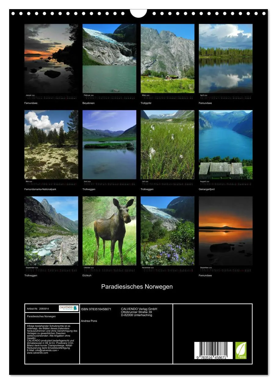 Bild: 9783516458671 | Paradiesisches Norwegen (Wandkalender 2026 DIN A3 hoch), CALVENDO...