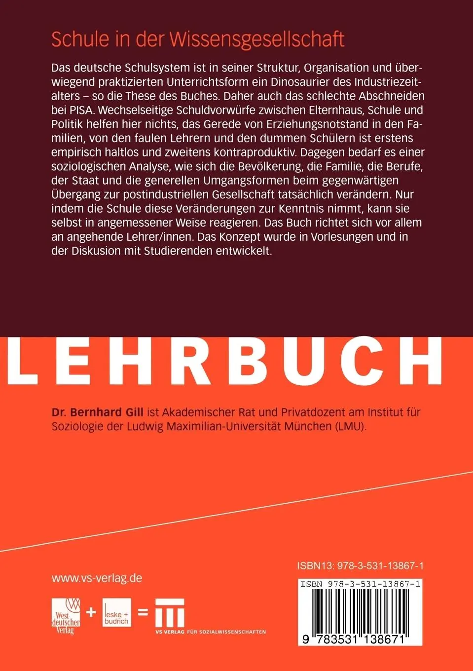 Rückseite: 9783531138671 | Schule in der Wissensgesellschaft | Bernhard Gill | Taschenbuch | 2005