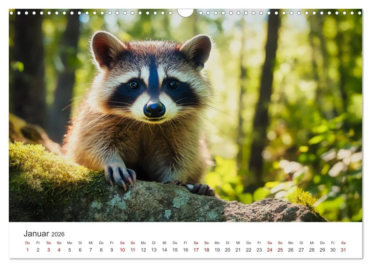 Bild: 9783457288771 | Frech, flauschig, fantastisch - Der Waschbären-Kalender...