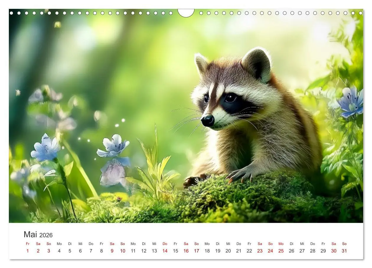 Bild: 9783457288771 | Frech, flauschig, fantastisch - Der Waschbären-Kalender...