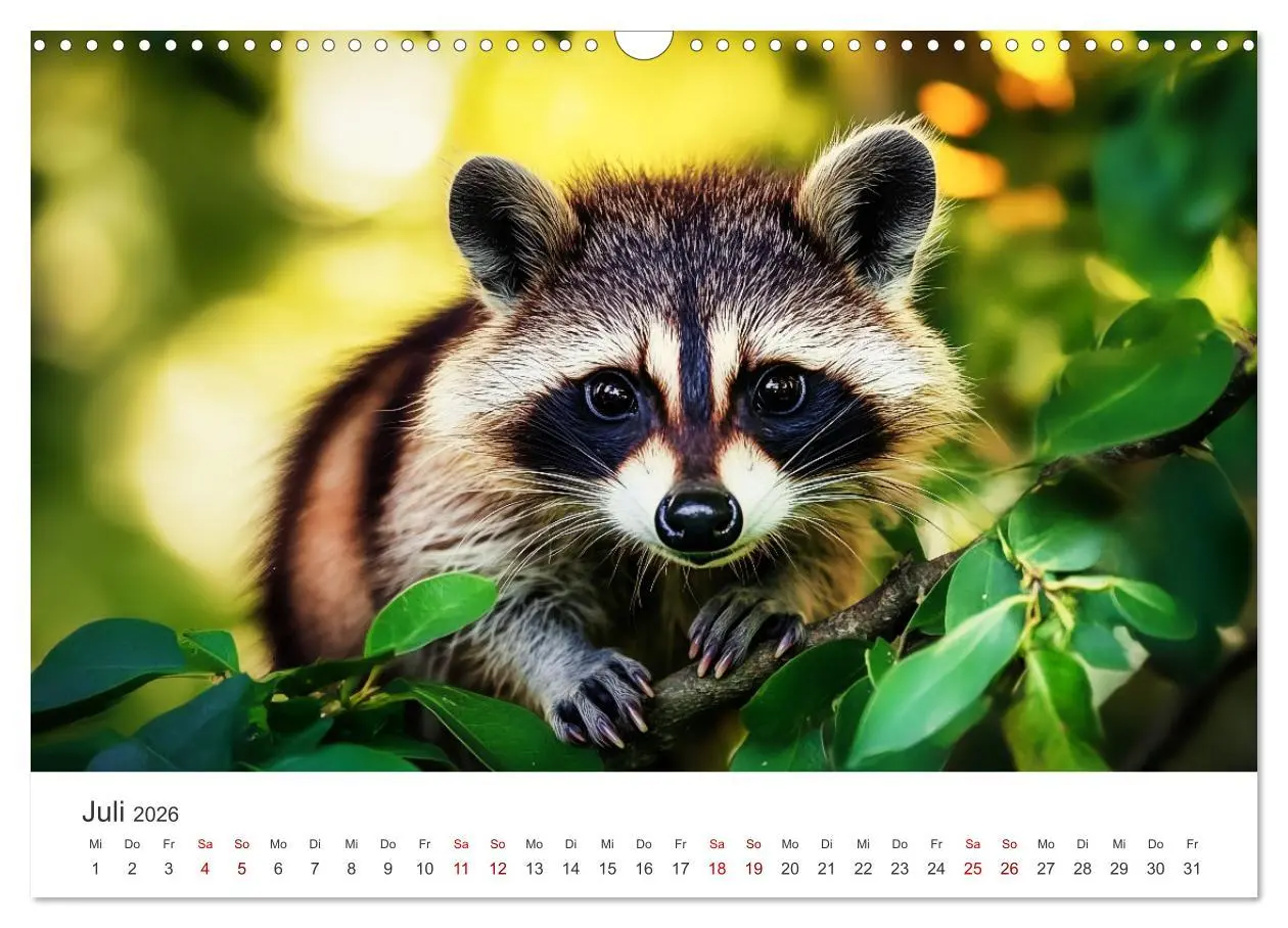 Bild: 9783457288771 | Frech, flauschig, fantastisch - Der Waschbären-Kalender...