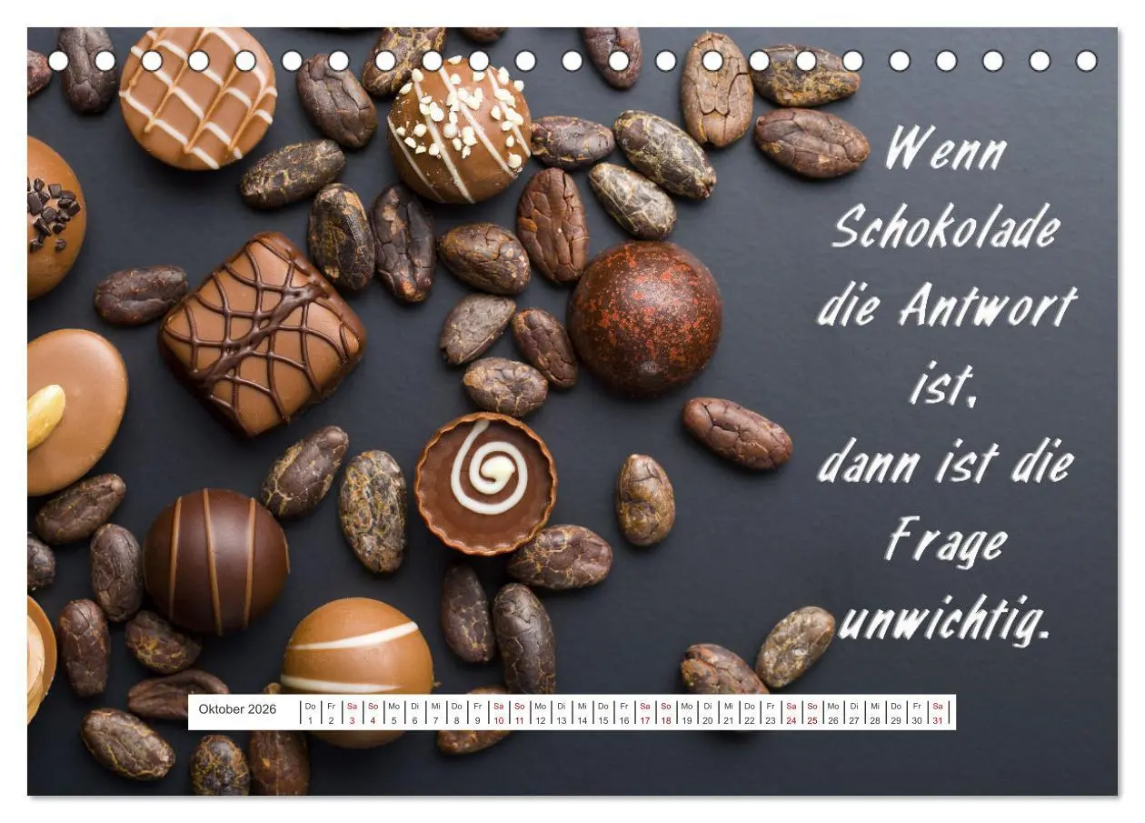 Bild: 9783457598771 | Schokoladen-Poesie (Tischkalender 2026 DIN A5 quer), CALVENDO...