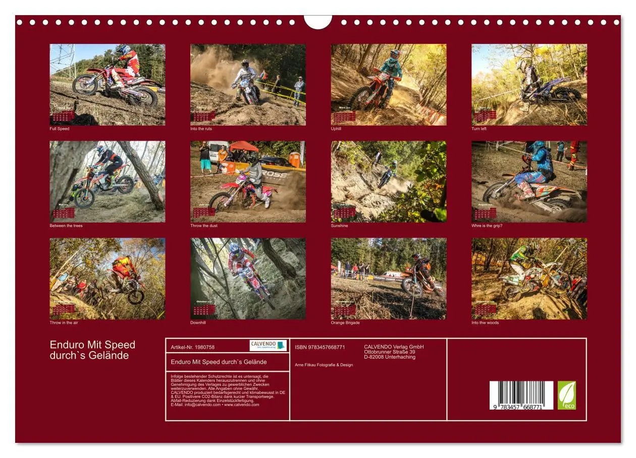 Bild: 9783457668771 | Enduro Mit Speed durch`s Gelände (Wandkalender 2026 DIN A3 quer),...