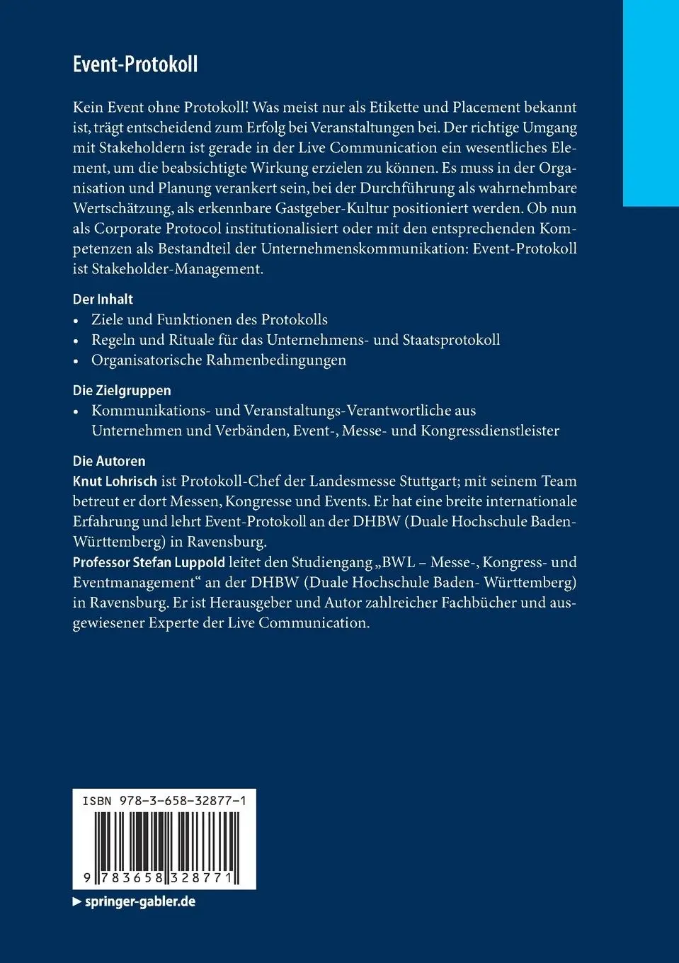 Rückseite: 9783658328771 | Event-Protokoll | Stefan Luppold (u. a.) | Taschenbuch | vii | Deutsch