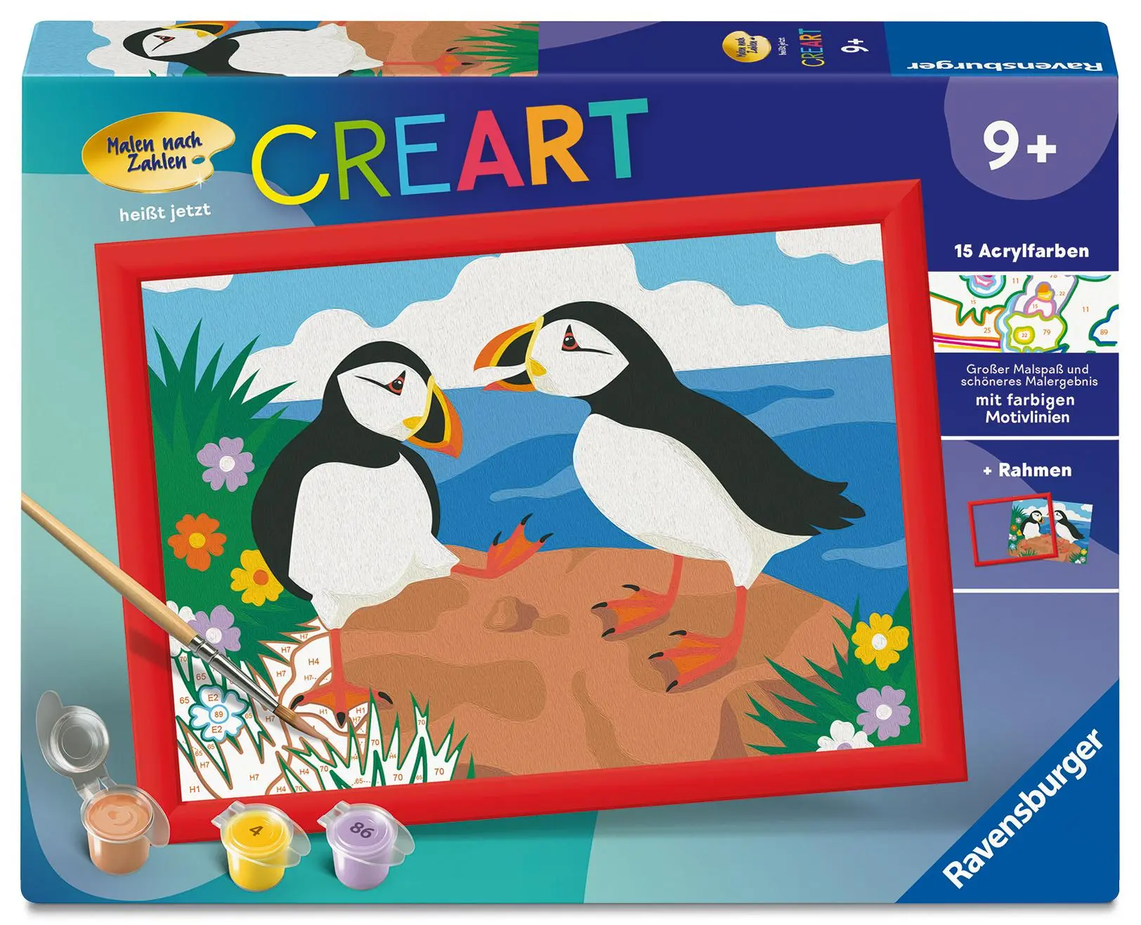 Cover: 4005556258871 | CreArt, Malen nach Zahlen Kinder - Papageientaucher | Spiel | Deutsch