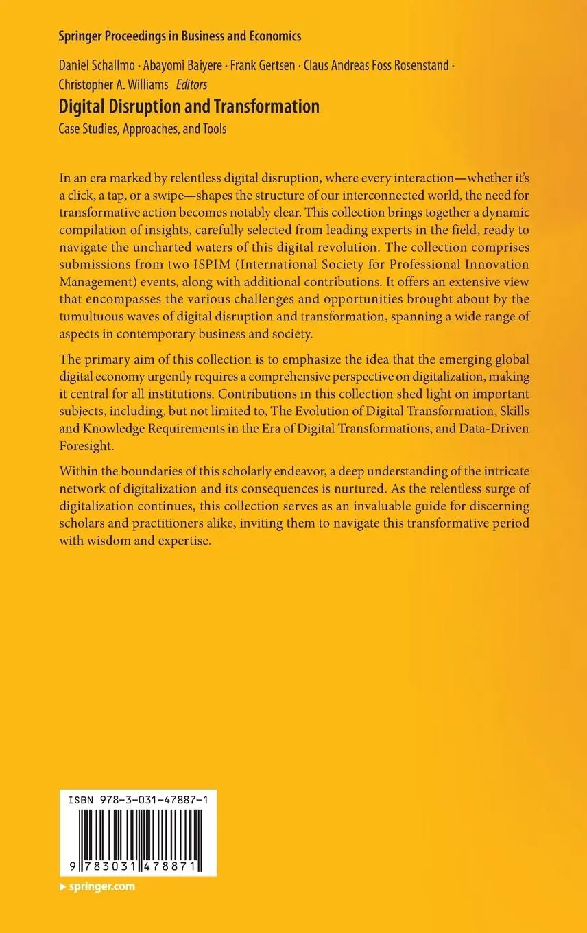 Rückseite: 9783031478871 | Digital Disruption and Transformation | Daniel Schallmo (u. a.) | Buch
