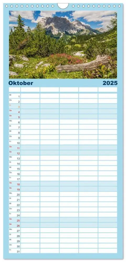Bild: 9783457108871 | Familienplaner 2025 - Naturparadies Zugspitzarena mit 5 Spalten...