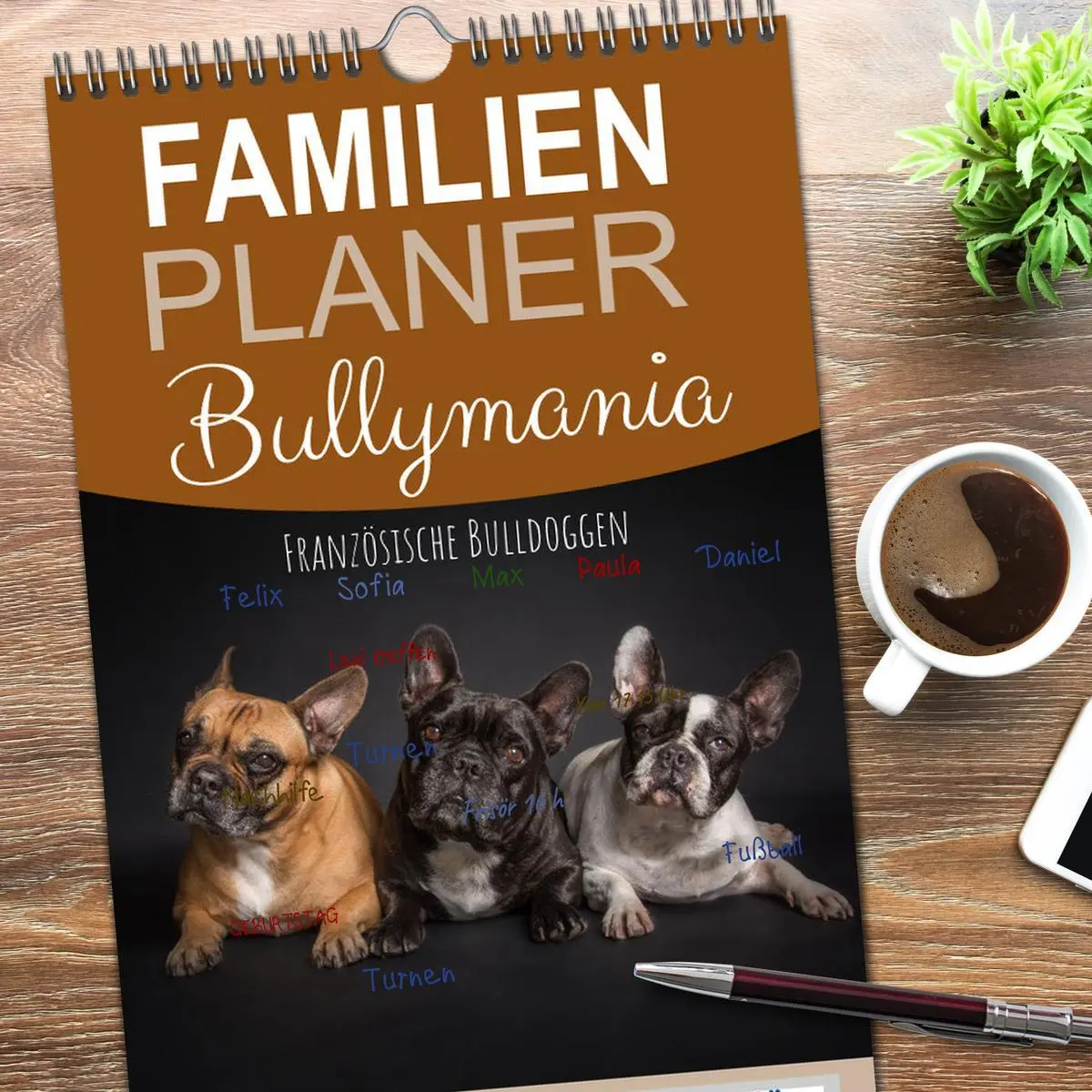 Bild: 9783516508871 | Familienplaner 2026 - Bullymania - Französische Bulldoggen mit 5...