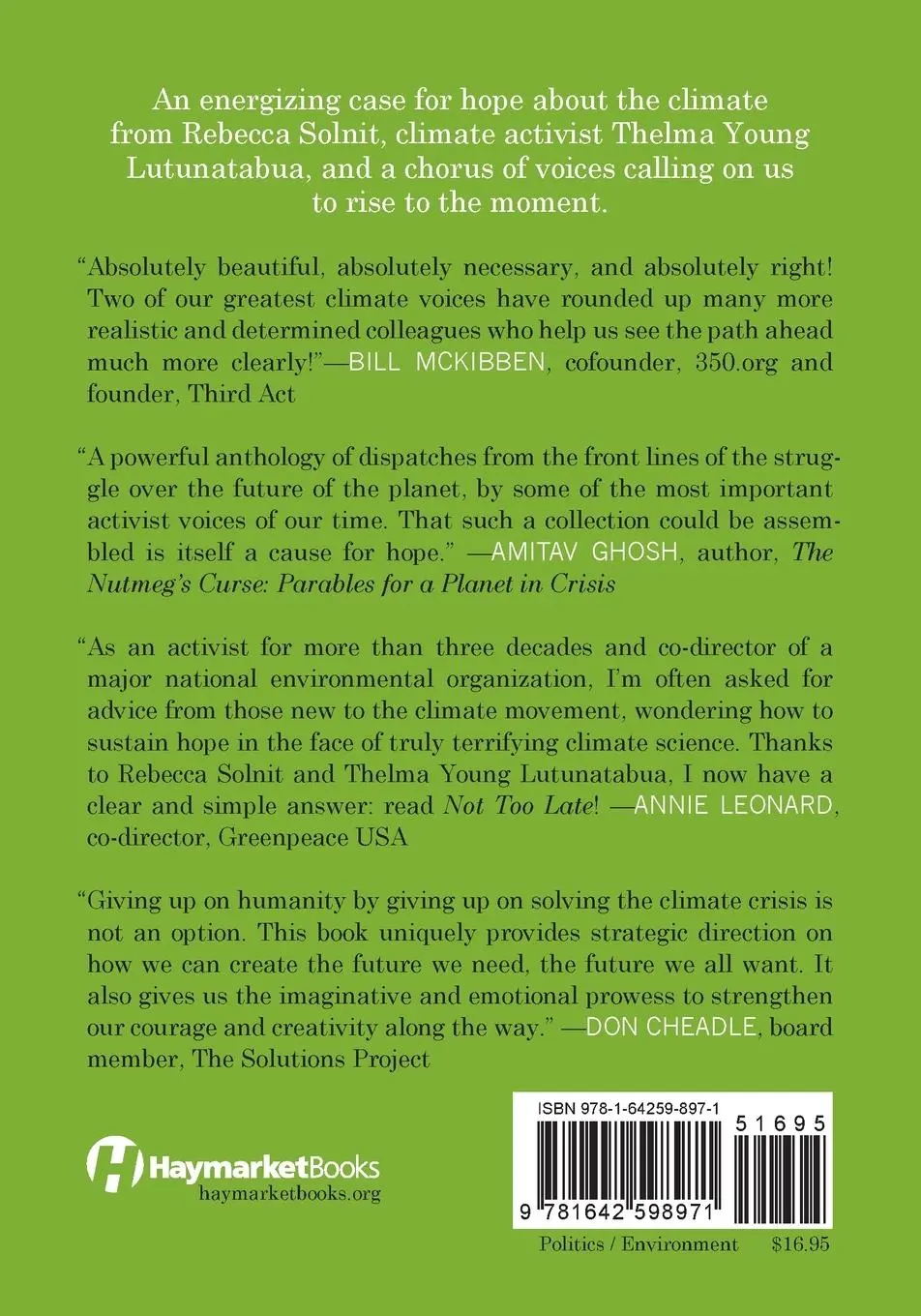 Rückseite: 9781642598971 | Not Too Late | Changing the Climate Story from Despair to Possibility