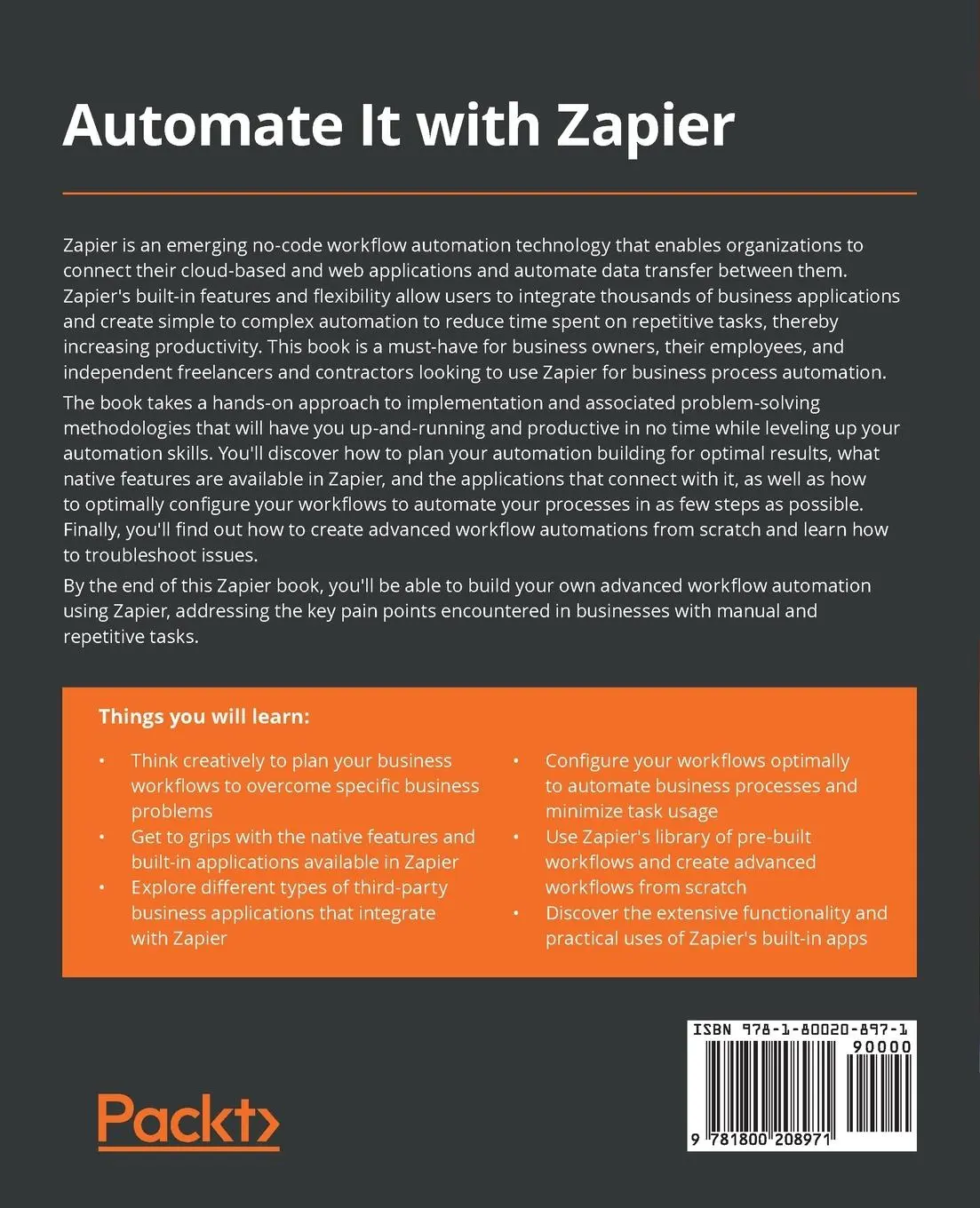 Rückseite: 9781800208971 | Automate It with Zapier | Kelly Goss | Taschenbuch | Englisch | 2021