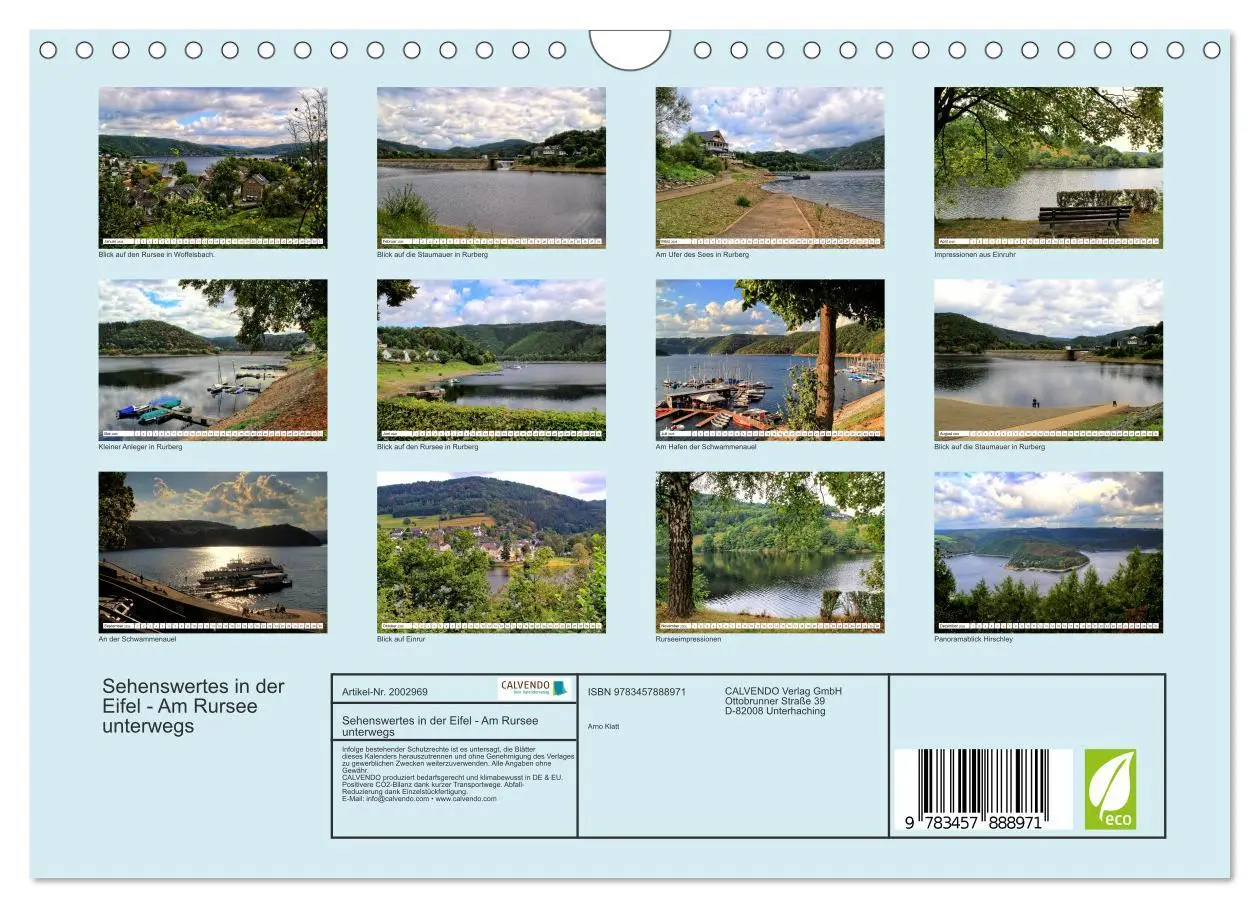 Bild: 9783457888971 | Sehenswertes in der Eifel - Am Rursee unterwegs (Wandkalender 2026...