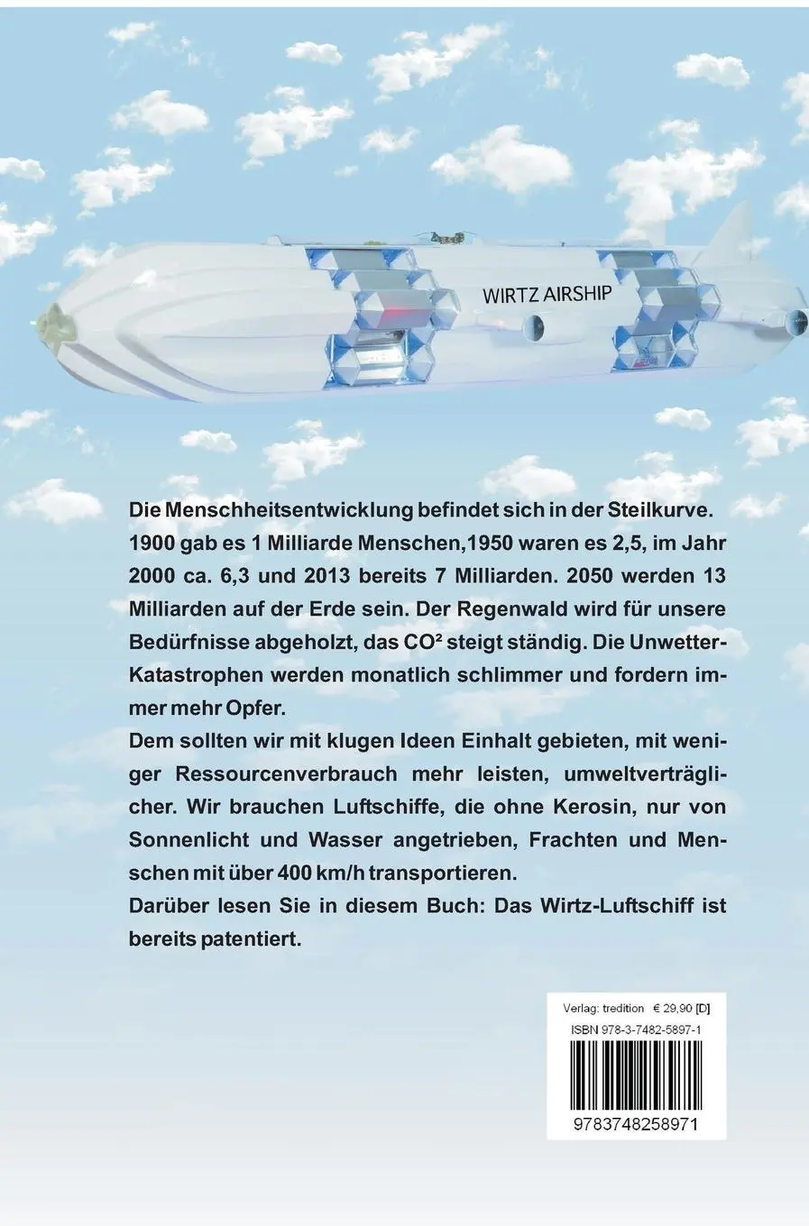 Rückseite: 9783748258971 | DAS WIRTZ-LUFTSCHIFF | Fritz Wirtz | Buch | 112 S. | Deutsch | 2019