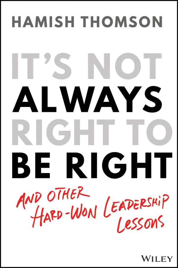 Cover: 9780730389071 | It's Not Always Right to Be Right | Hamish Thomson | Taschenbuch