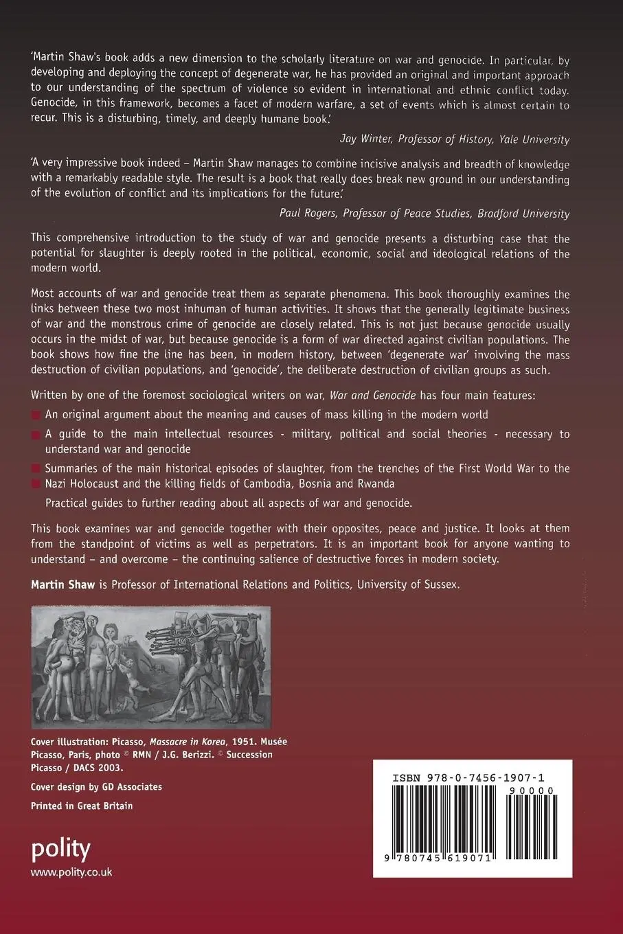 Rückseite: 9780745619071 | War and Genocide | Organized Killing in Modern Society | Martin Shaw