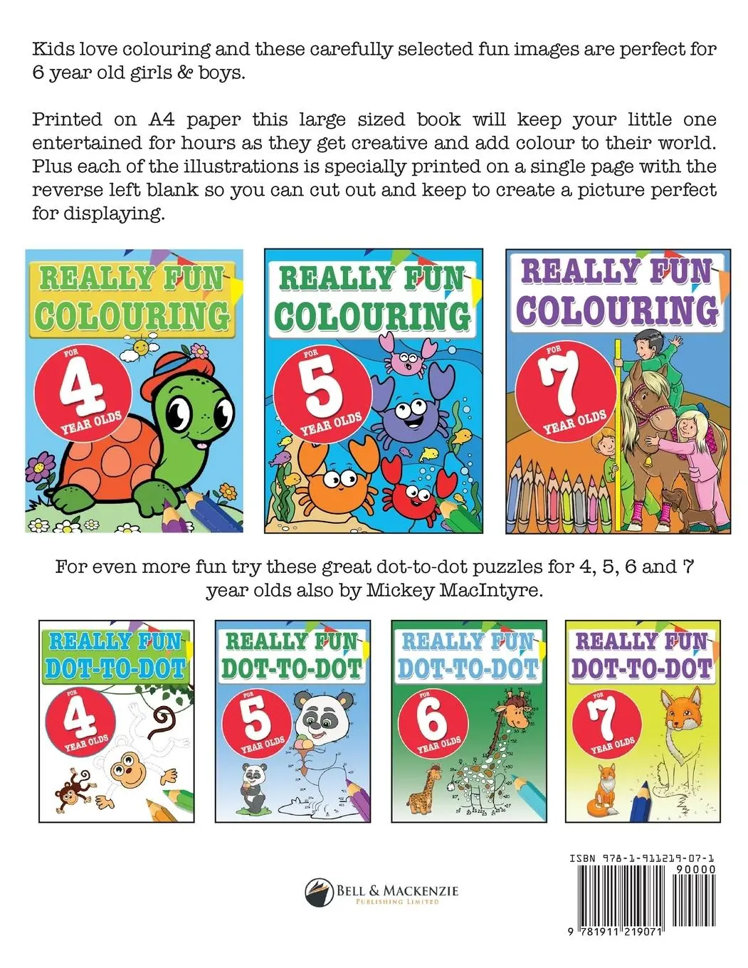 Rückseite: 9781911219071 | Really Fun Colouring Book For 6 Year Olds | Mickey Macintyre | Buch