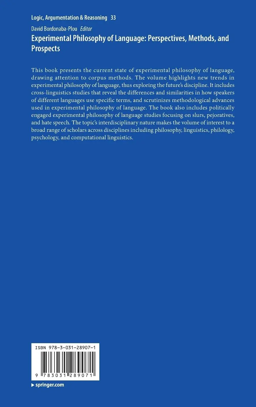 Rückseite: 9783031289071 | Experimental Philosophy of Language: Perspectives, Methods, and...