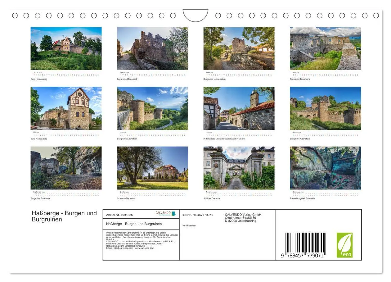 Bild: 9783457779071 | Haßberge - Burgen und Burgruinen (Wandkalender 2026 DIN A4 quer),...