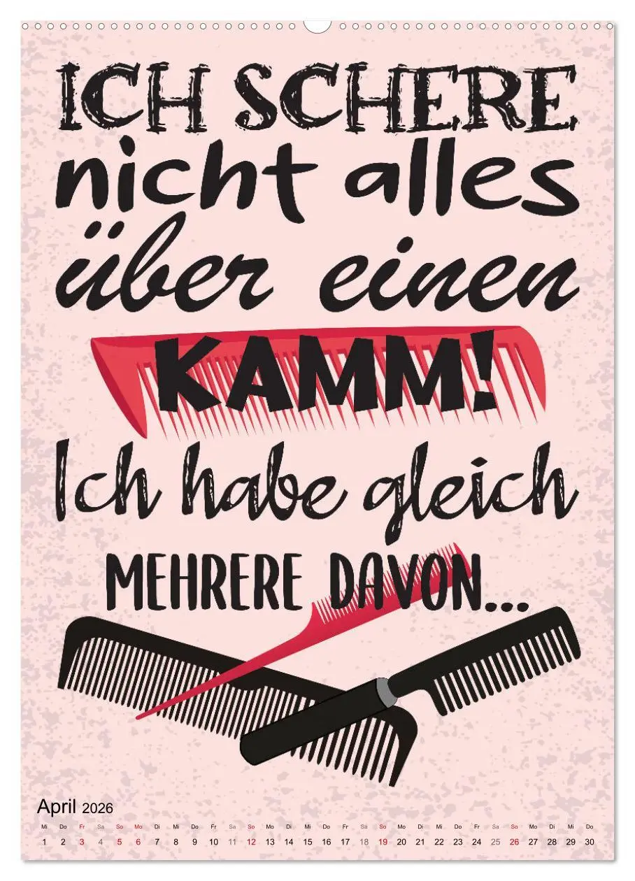 Bild: 9783516319071 | Haarige Friseursprüche (Wandkalender 2026 DIN A2 hoch), CALVENDO...