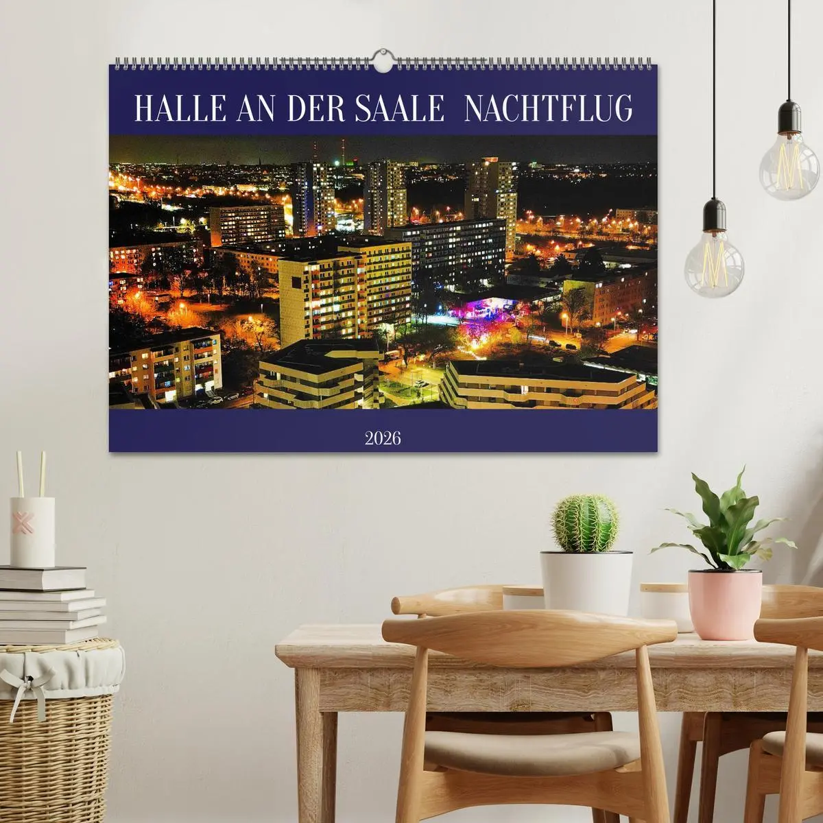Bild: 9783516629071 | HALLE AN DER SAALE NACHTFLUG (Wandkalender 2026 DIN A2 quer),...
