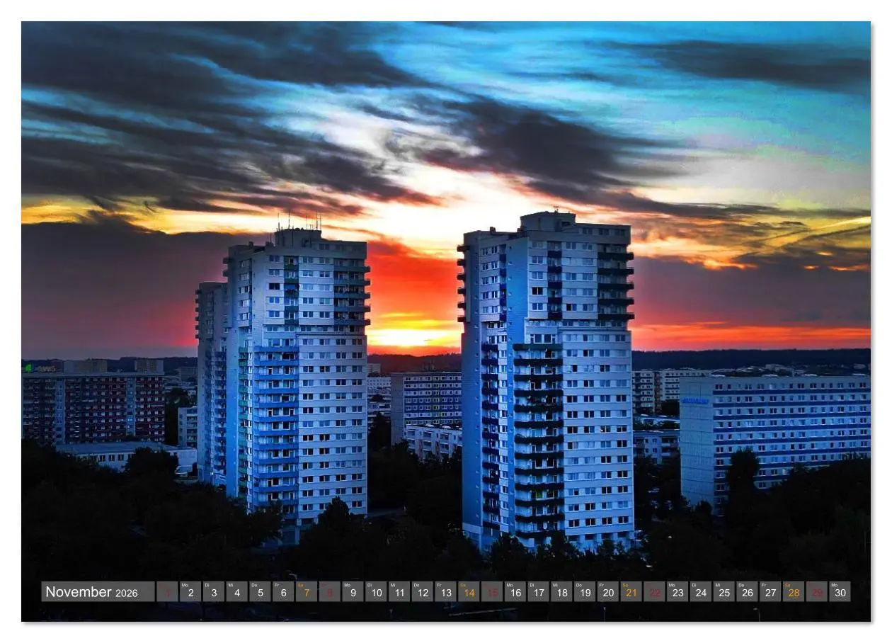 Bild: 9783516629071 | HALLE AN DER SAALE NACHTFLUG (Wandkalender 2026 DIN A2 quer),...
