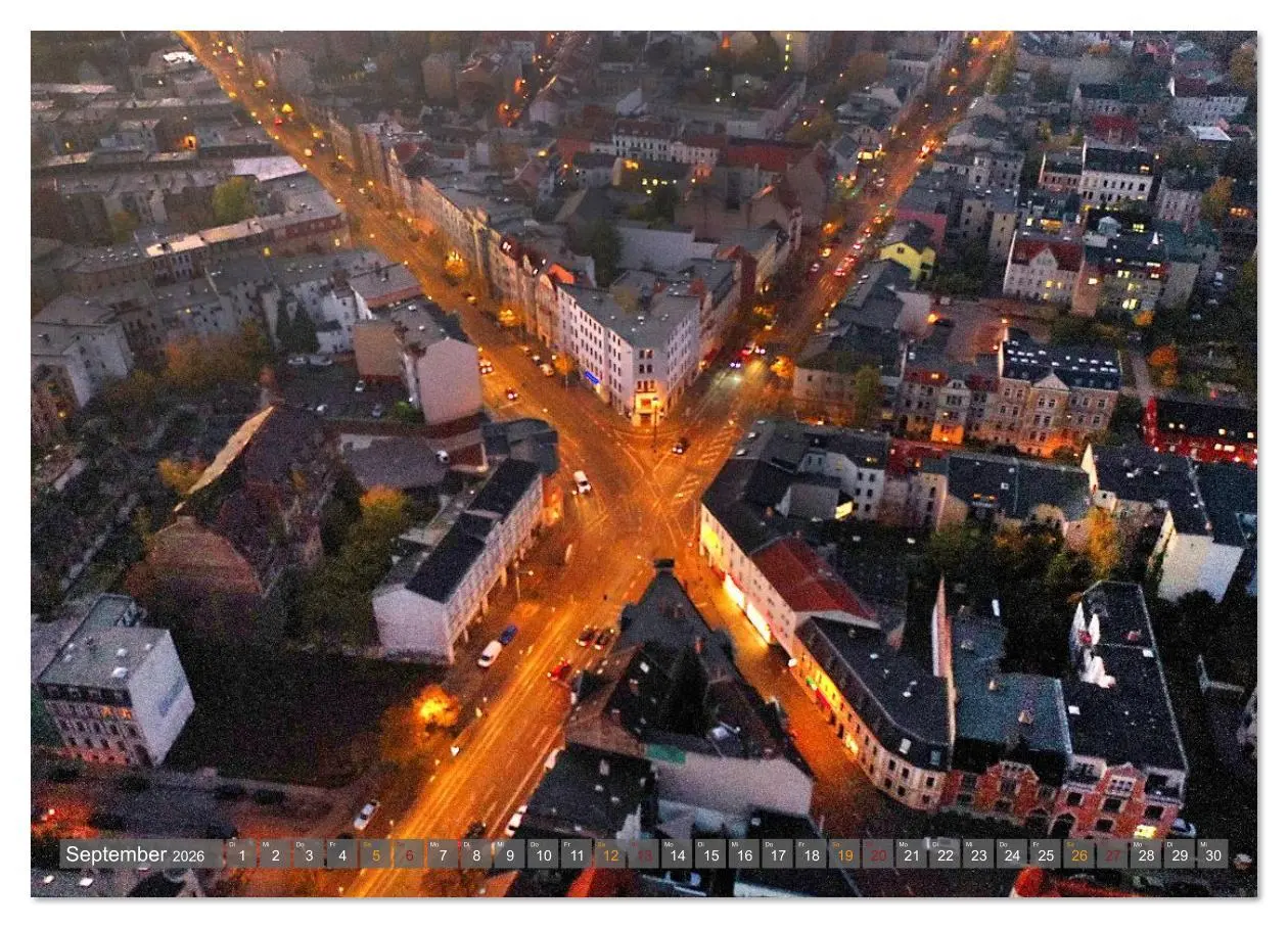 Bild: 9783516629071 | HALLE AN DER SAALE NACHTFLUG (Wandkalender 2026 DIN A2 quer),...