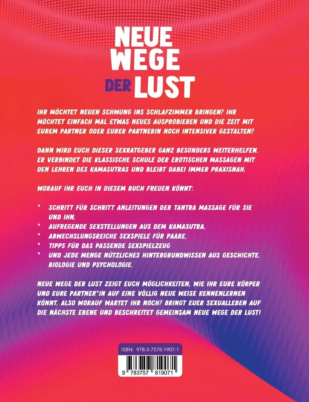 Rückseite: 9783757819071 | Neue Wege der Lust | Alisha Schmidt | Taschenbuch | 238 S. | Deutsch