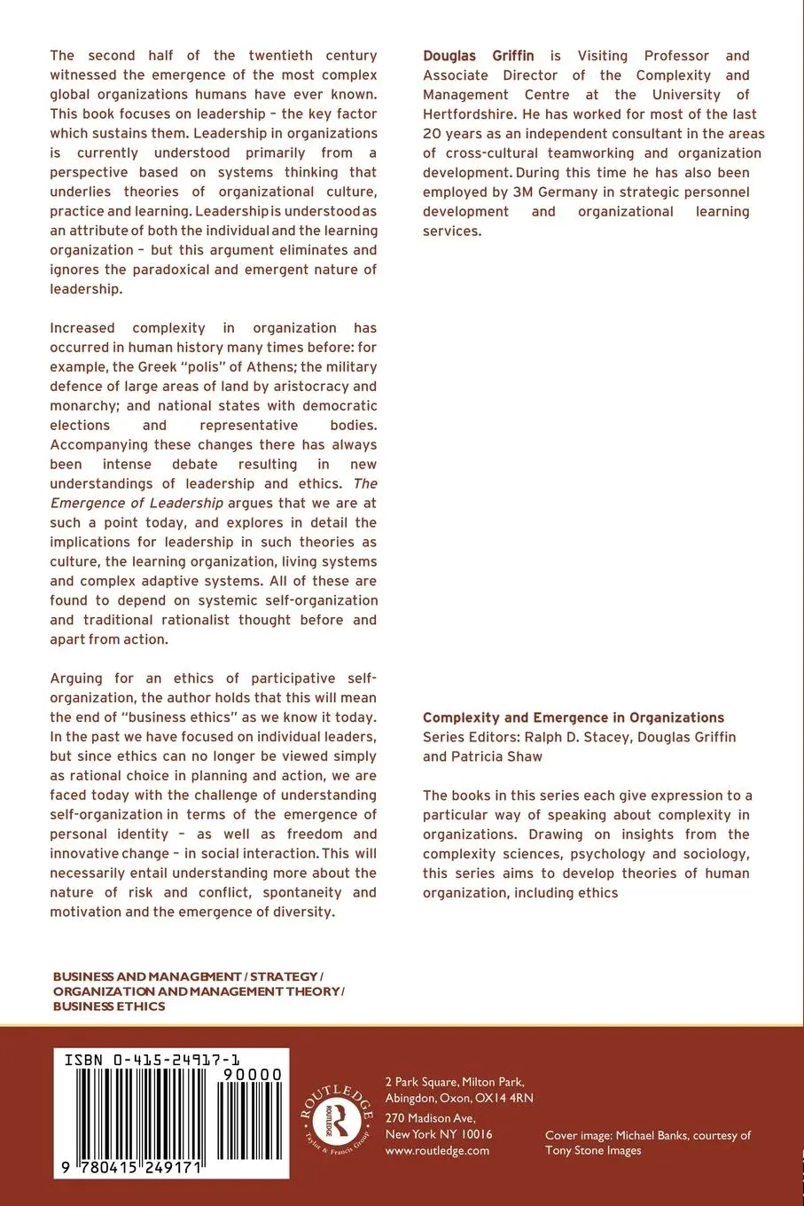 Rückseite: 9780415249171 | The Emergence of Leadership | Linking Self-Organization and Ethics