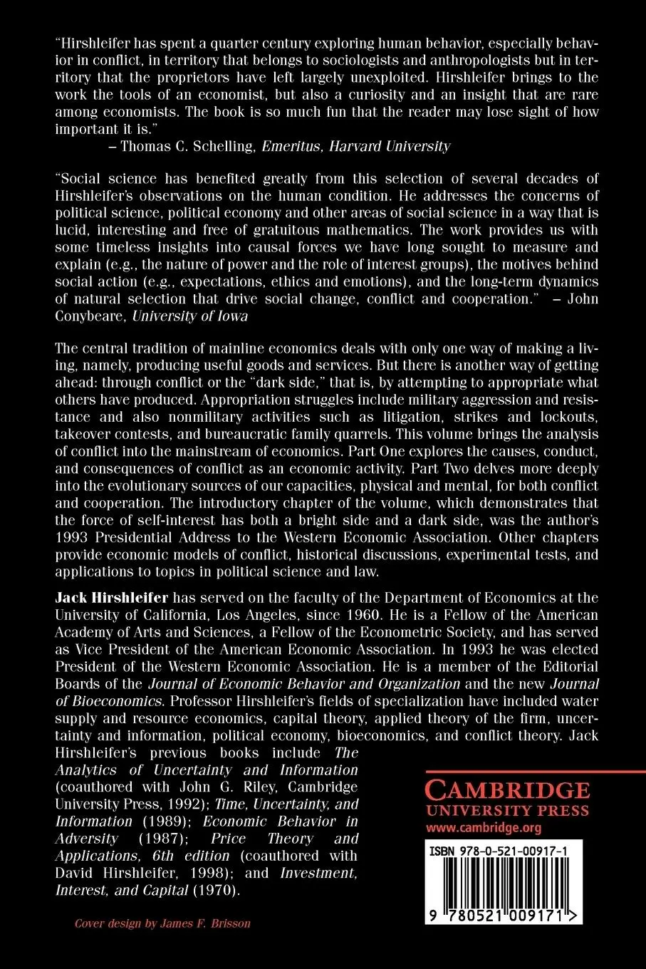 Rückseite: 9780521009171 | The Dark Side of the Force | Economic Foundations of Conflict Theory