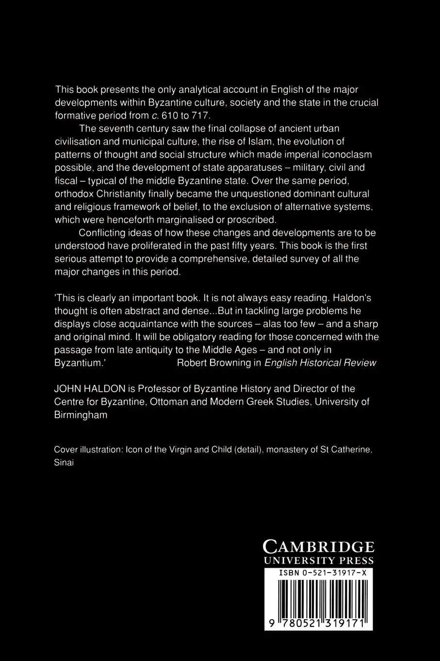 Rückseite: 9780521319171 | Byzantium in the Seventh Century | The Transformation of a Culture