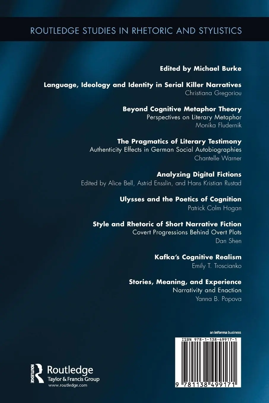 Rückseite: 9781138499171 | Stories, Meaning, and Experience | Narrativity and Enaction | Popova
