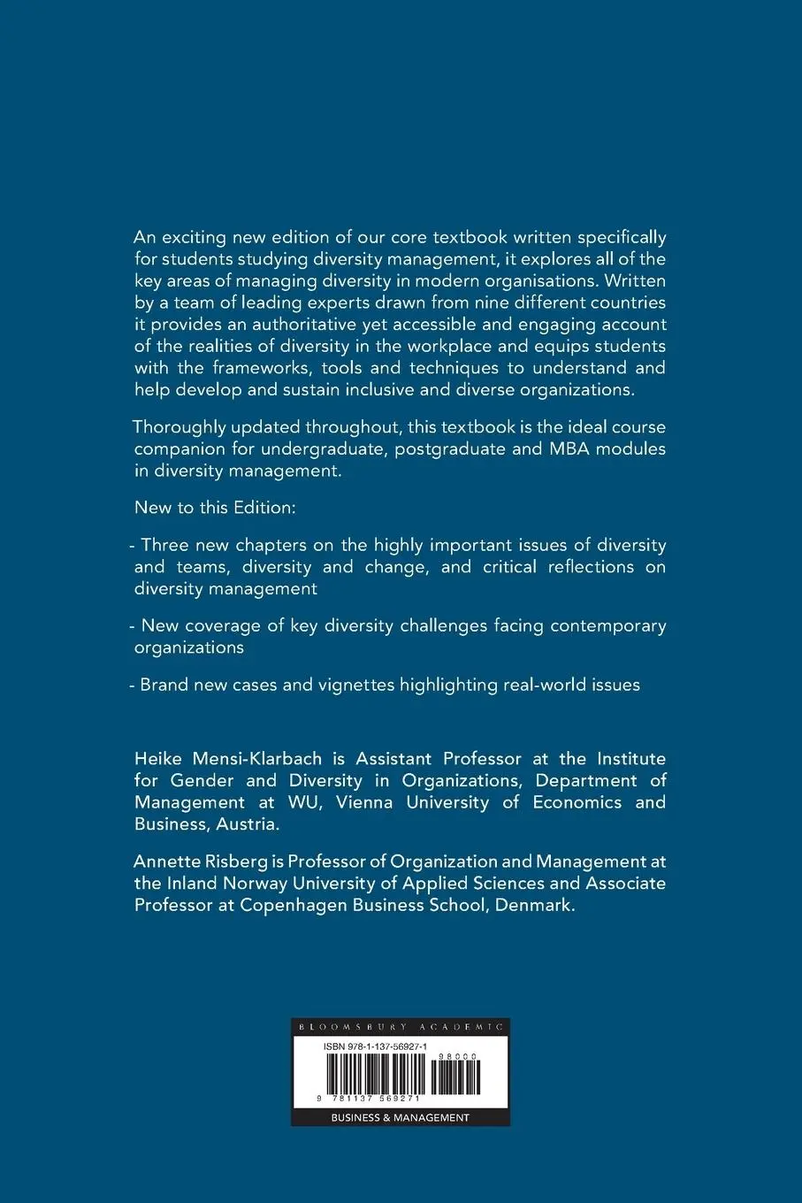 Rückseite: 9781137569271 | Diversity in Organizations | Concepts and Practices | Taschenbuch