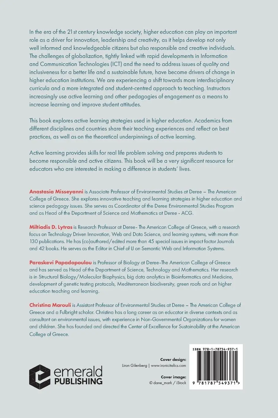 Rückseite: 9781787549371 | Active Learning Strategies in Higher Education | Misseyanni (u. a.)