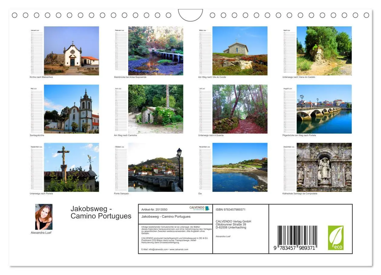 Bild: 9783457989371 | Jakobsweg - Camino Portugues (Wandkalender 2026 DIN A4 quer),...