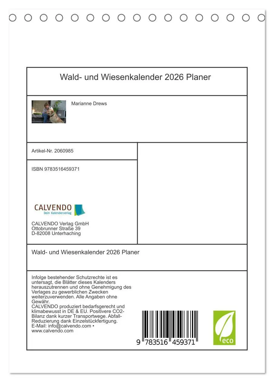 Bild: 9783516459371 | Wald- und Wiesenkalender 2026 Planer (Tischkalender 2026 DIN A5...
