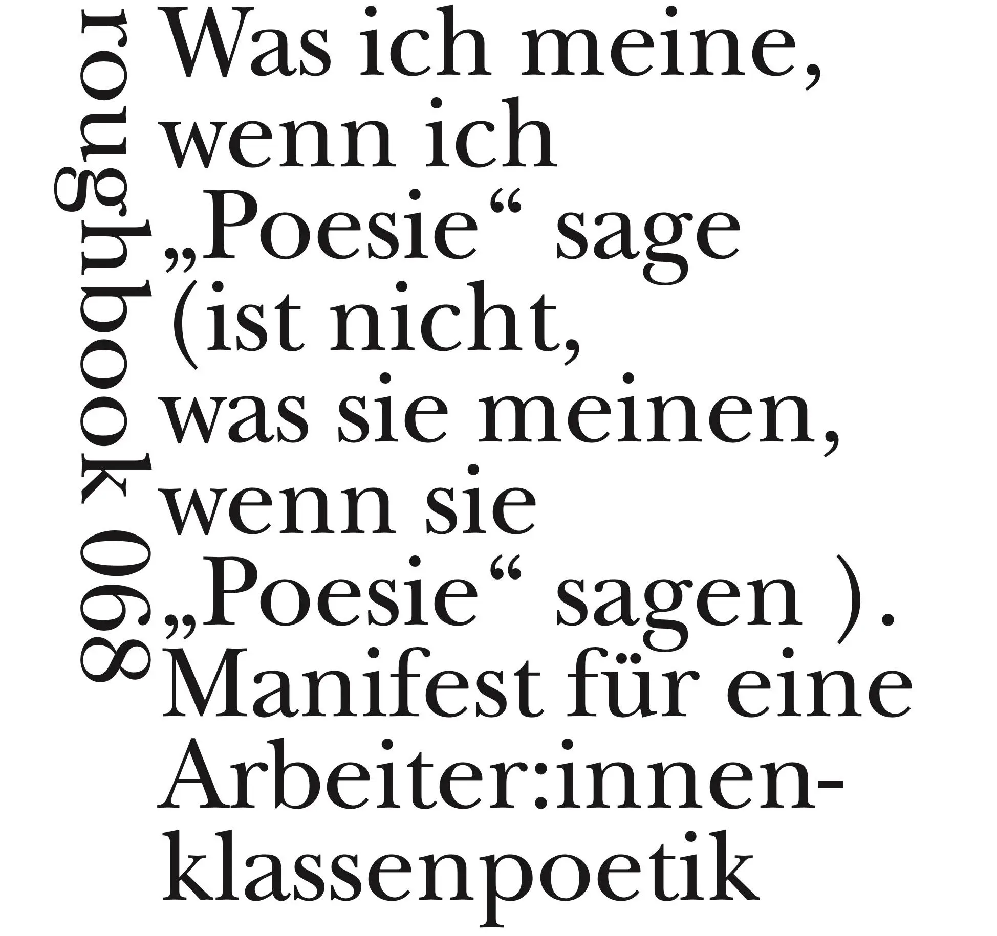Cover: 9783907369371 | Manifest für eine Arbeiter:innenklassenpoetik | Fran Lock | Buch
