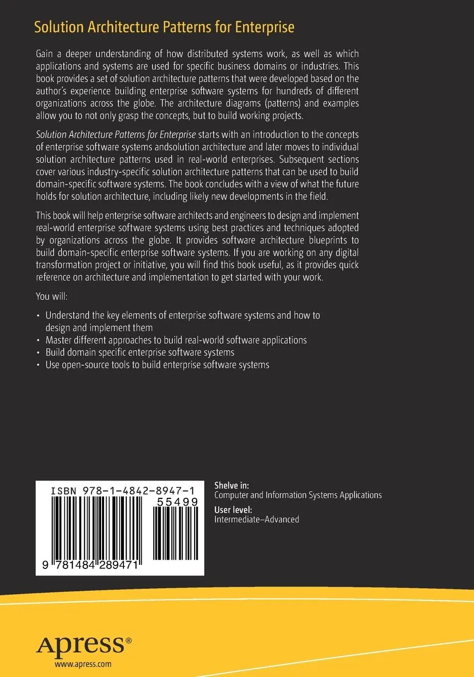 Rückseite: 9781484289471 | Solution Architecture Patterns for Enterprise | Chanaka Fernando | xix