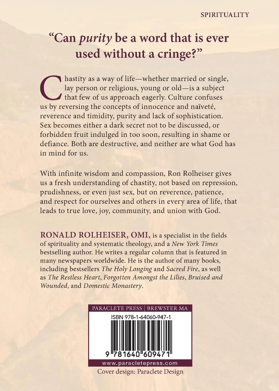 Rückseite: 9781640609471 | Chastity and the Soul | You Are Holy Ground | Ronald Rolheiser | Buch
