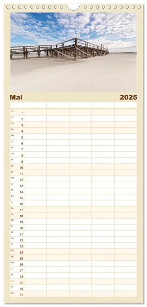 Bild: 9783457119471 | Familienplaner 2025 - St. Peter-Ording mit 5 Spalten (Wandkalender,...