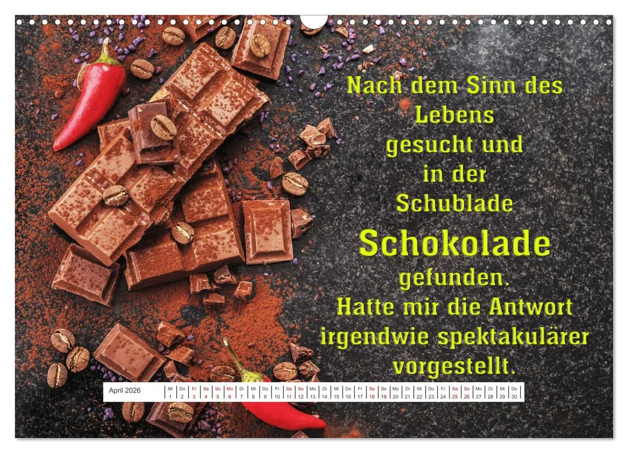 Bild: 9783457599471 | Schokoladen-Poesie (Wandkalender 2026 DIN A3 quer), CALVENDO...