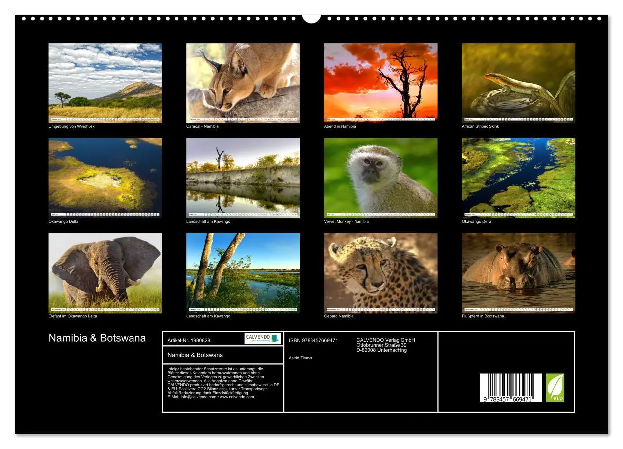 Bild: 9783457669471 | Namibia &amp; Botswana (hochwertiger Premium Wandkalender 2026 DIN A2...