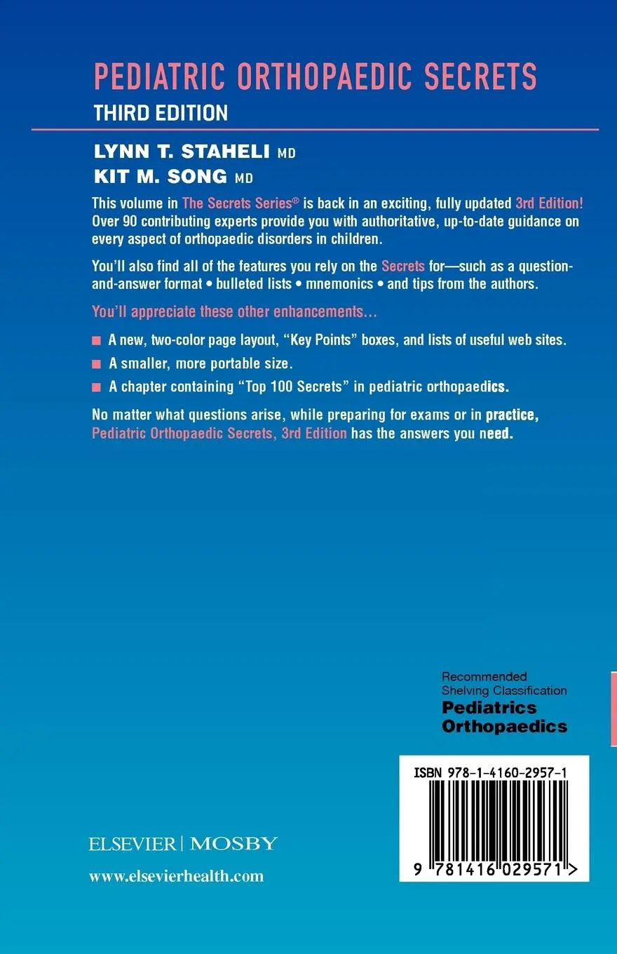 Rückseite: 9781416029571 | Pediatric Orthopedic Secrets | Lynn T. Staheli (u. a.) | Taschenbuch
