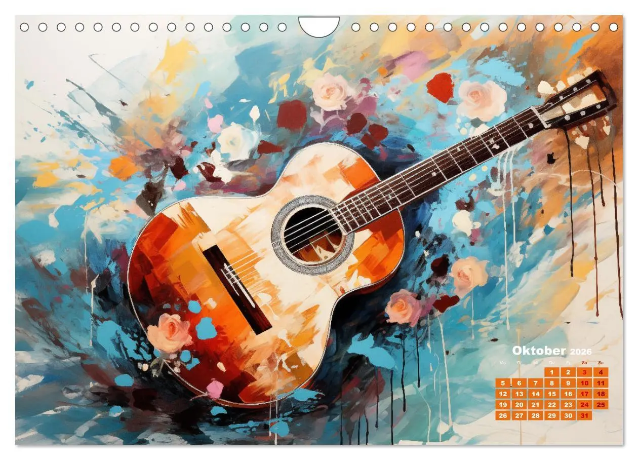 Bild: 9783457349571 | Sechs Saiten, Zwölf Monate - Der Gitarrenkalender (Wandkalender...