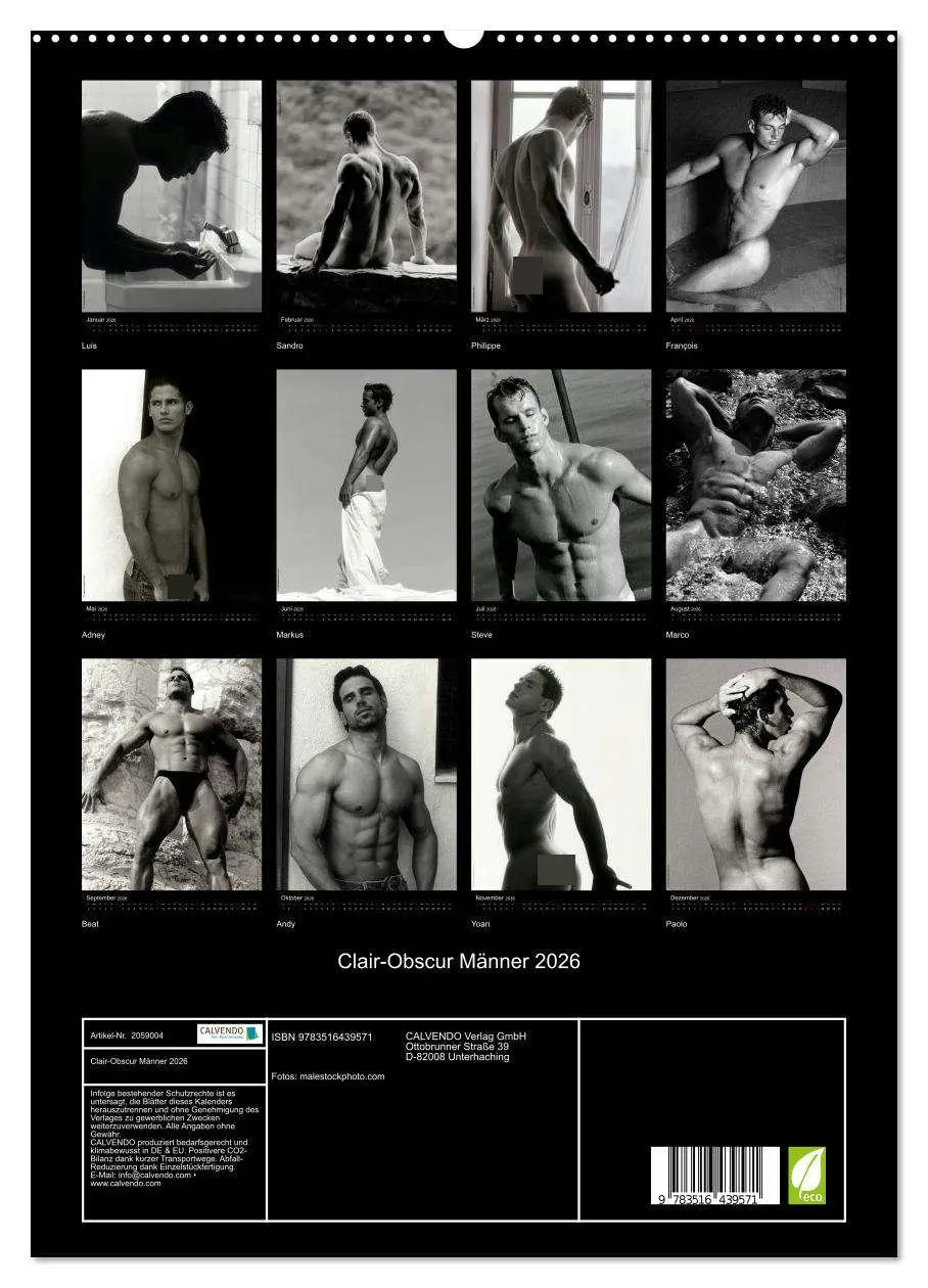 Bild: 9783516439571 | Clair-Obscur Männer 2026 (hochwertiger Premium Wandkalender 2026...