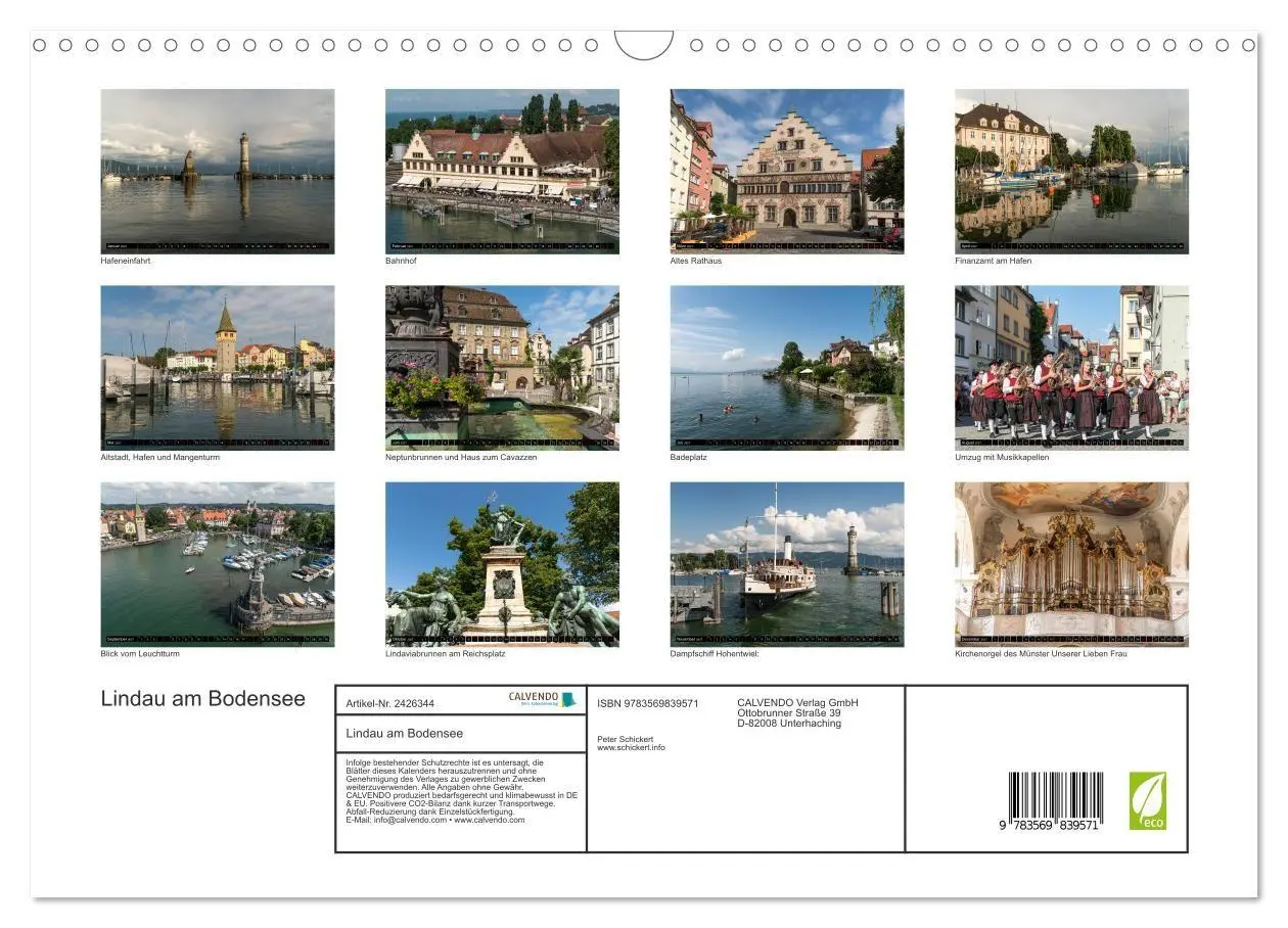 Bild: 9783569839571 | Lindau am Bodensee (Wandkalender 2027 DIN A3 quer), CALVENDO...