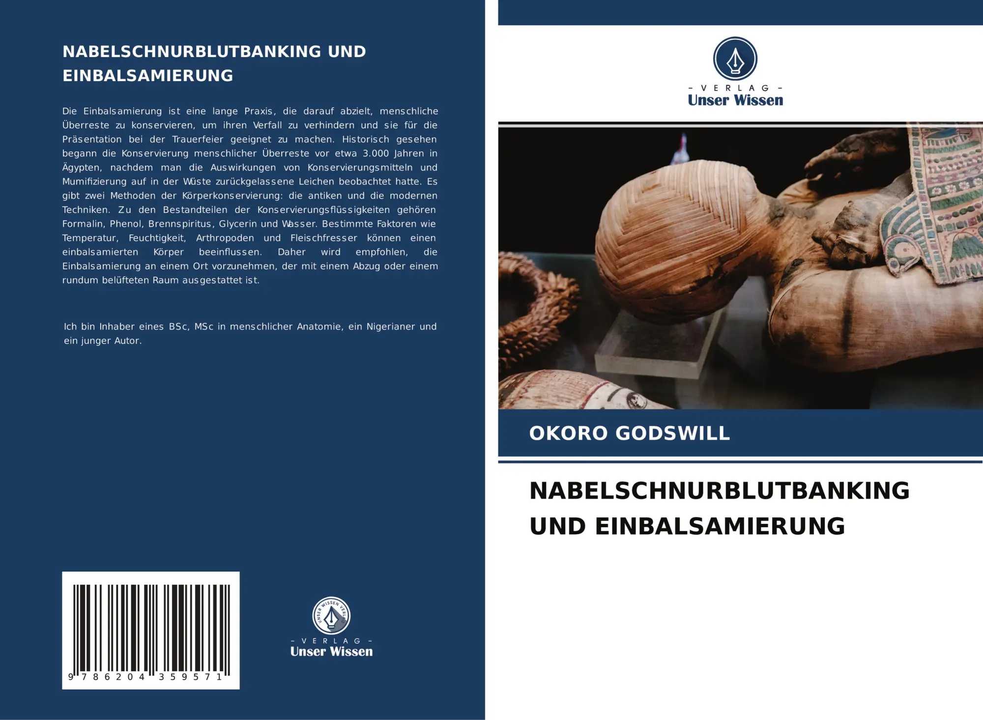 Cover: 9786204359571 | NABELSCHNURBLUTBANKING UND EINBALSAMIERUNG | Okoro Godswill | Buch