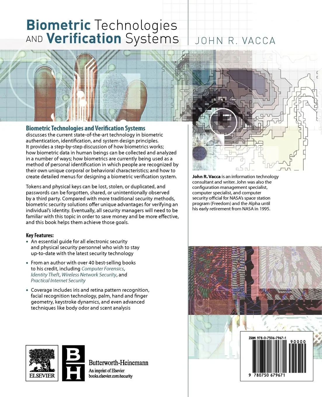 Rückseite: 9780750679671 | Biometric Technologies and Verification Systems | Vacca | Taschenbuch