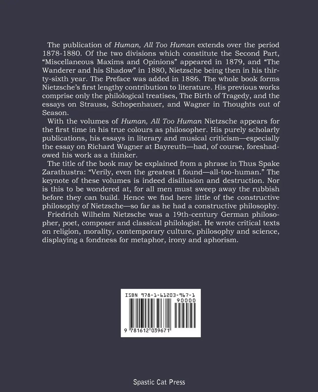 Rückseite: 9781612039671 | Human, All Too Human Part II | Friedrich Nietzsche | Taschenbuch