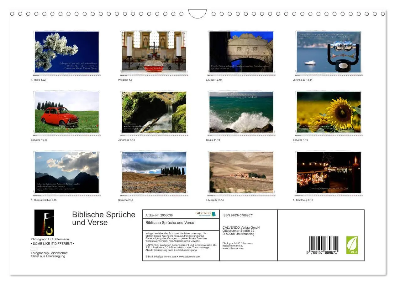 Bild: 9783457889671 | Biblische Sprüche und Verse (Wandkalender 2026 DIN A3 quer),...