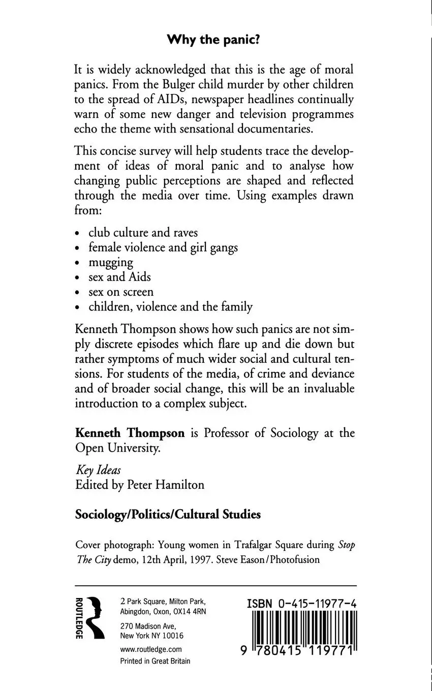 Rückseite: 9780415119771 | Moral Panics | Kenneth Thompson | Taschenbuch | Englisch | 1998